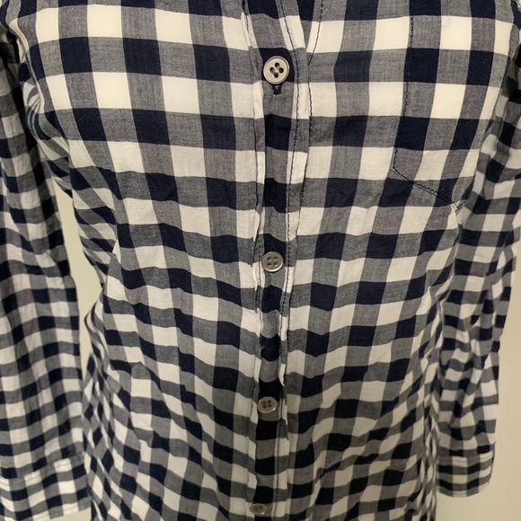 Navy check shirt - worn once - Picture 3 of 4